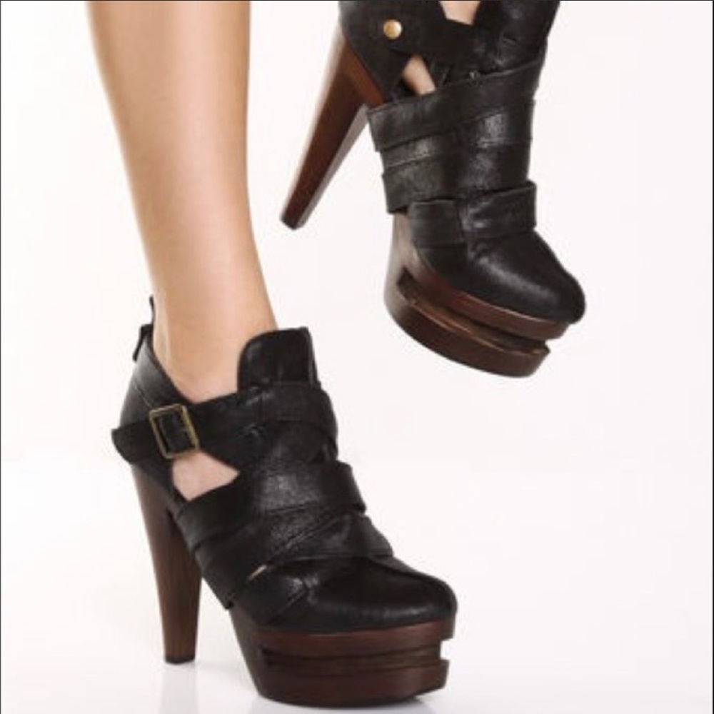Black Jeffrey Campbell Wrap/Strappy Platforms